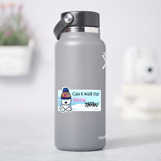Sticker en vinyle Westie de dégel de printemps (HydroFlask)