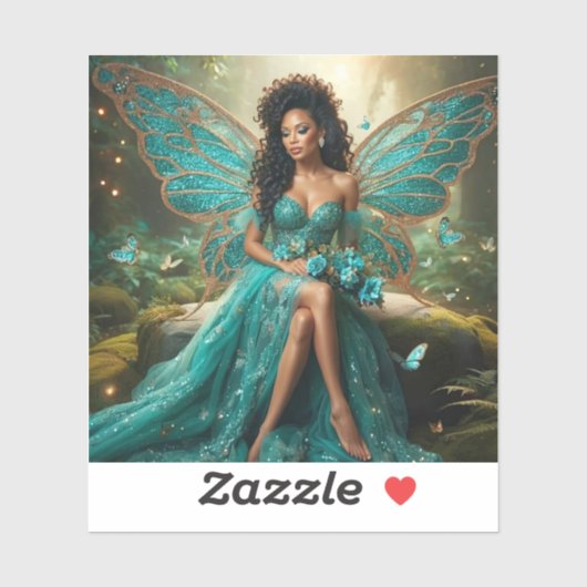 Sticker Enchanted Butterfly Queen in the Mystic Forest (Feuille)