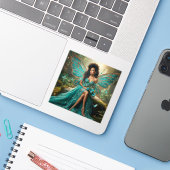 Sticker Enchanted Butterfly Queen in the Mystic Forest (Ordinateur portable avec iPhone)