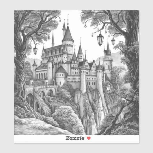 Sticker Enchanted Ink Dreams: Black & White Fairy Tale  (Feuille)