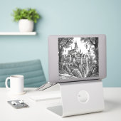 Sticker Enchanted Ink Dreams: Black & White Fairy Tale  (Ordinateur portable sur le bureau)