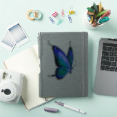 Sticker Enchanter le papillon Turquoise et saphir (Couverture iPad)