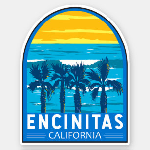 Sticker Encinitas California Travel Art Vintage