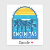 Sticker Encinitas California Travel Art Vintage (Feuille)