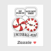 Sticker Encouragez la menthe Funny Candy Pun (Feuille)