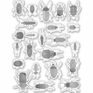 Sticker Encre Beetles Bugs et Insects Peinture