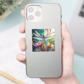 Sticker Encre et stylo Aquarelle Vinyle Dragonfly (Téléphone)