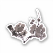 Sticker Encre sumie de fleur de prune (Devant)