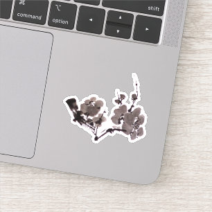Sticker Encre sumie de fleur de prune