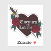 Sticker Enemies to Lovers heart and dagger (Feuille)
