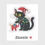 Sticker Enfant Chat Lady Christmas Kamala Trump<br><div class="desc">humour électoral,  noël politique,  démocrate contre républicain,  kamala harris 2024,  trump 2024,  esprit de noël,  design politique,  santa hat cat,  infographie électorale,  lumières de noël,  élection drôle,  politique de noël</div>