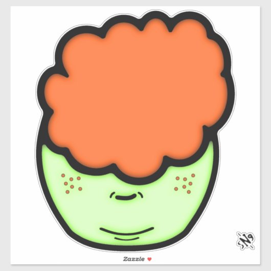 Sticker Enfant gingembre roux (dessin humoristique comme c (Feuille)