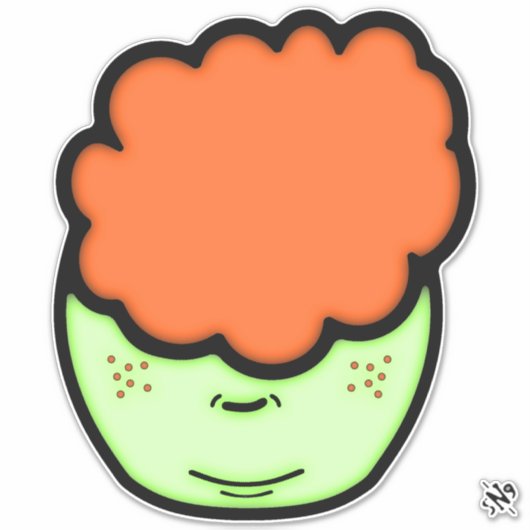 Sticker Enfant gingembre roux (dessin humoristique comme c (Devant)