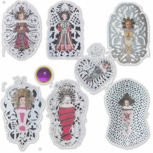 Sticker Enfant Jésus, Carvages en papier de Noël (Devant)