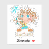 Sticker Enfant Sagittaire Mignon (Feuille)