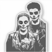 Sticker Enfant Zombie et fille zombie Romance Halloween (Devant)