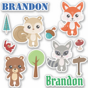 Sticker Enfants Animaux de bois Ensemble de divertissement