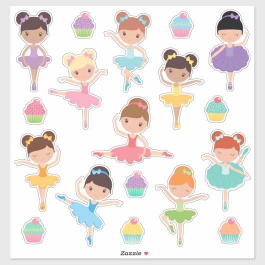 Sticker Enfants Ballerina (Feuille)