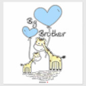 Sticker Enfants Big Brother Cute Giraffes Idée cadeau Todd (Feuille)