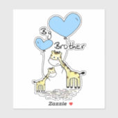 Sticker Enfants Big Brother Cute Giraffes Idée cadeau Todd (Feuille)