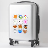 Sticker Enfants chinois Zodiac Signes dessin animé Animaux (Sur valise)