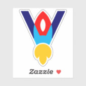 Sticker Enfants de la fusée lettre V (Feuille)