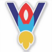 Sticker Enfants de la fusée lettre V (Devant)