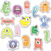 Sticker Enfants Effrayant Pas Effrayant Maigre Monstres (Devant)