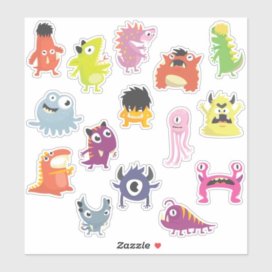 Sticker Enfants Effrayant pas effrayant Monstres de toitur (Feuille)
