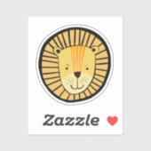 Sticker Enfants Lion Jungle Animal (Feuille)