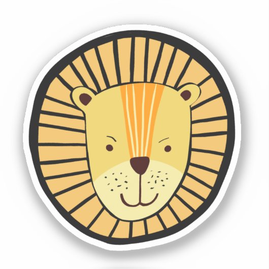 Sticker Enfants Lion Jungle Animal (Recto)