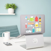 Sticker Enfants Médicales (Ordinateur portable sur le bureau)