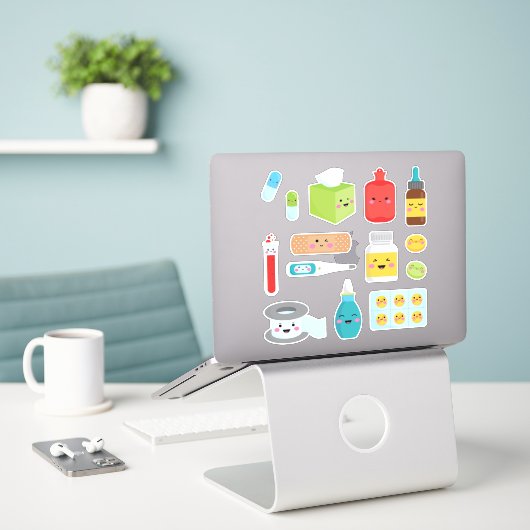 Sticker Enfants Médicales (Ordinateur portable sur le bureau)