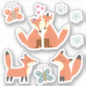 Sticker Enfants mignonette Renard ami renards dans les pap (Devant)