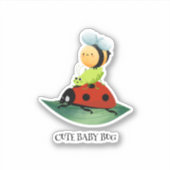 Sticker Enfants mignonne Rouge coccinelle Abeille insecte (Devant)
