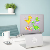 Sticker Enfants mignons dinosaure (Ordinateur portable sur le bureau)
