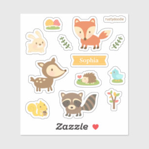 Sticker Enfants réglés par animaux orientés mignons de