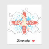 Sticker England Lionesses - England Flag (Feuille)