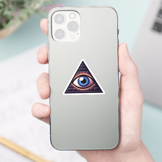 Sticker Enigmatic Illuminati Eye Triangle (Téléphone)