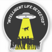 Sticker Enlèvement de chats Aliens amusant (Devant)