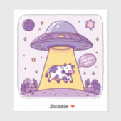 Sticker Enlèvement de vache gen Z par un alien (Feuille)