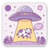 Sticker Enlèvement de vache gen Z par un alien (Devant)