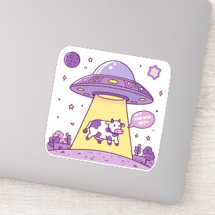 Sticker Enlèvement de vache gen Z par un alien