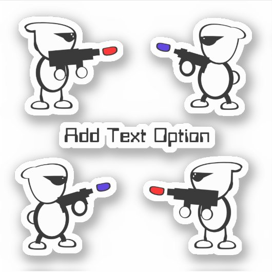 Sticker Ennemis Aliens avec lasers laser (Devant)