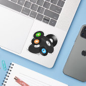 Sticker Enregistrements LP Vinyl Look (Ordinateur portable avec iPhone)