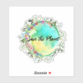 Sticker Enregistrer L'Autocollant Planète (Feuille)