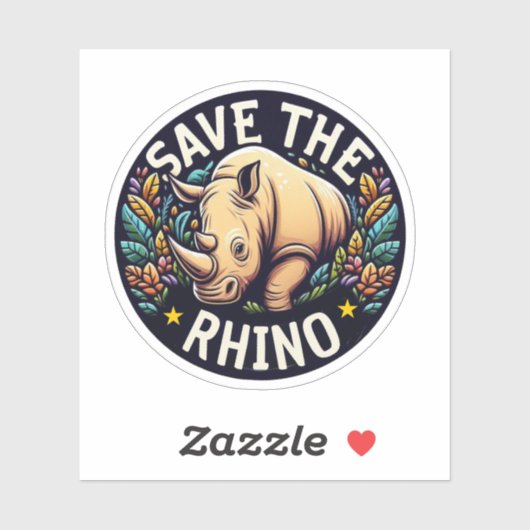 Sticker Enregistrer le Rhino (Feuille)