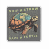 STICKER ENREGISTRER LES TORTUES SKIP A STRAW ENREGISTRER U (Devant)
