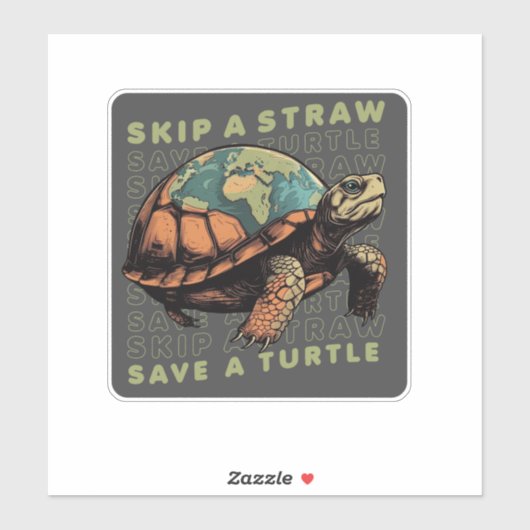 STICKER ENREGISTRER LES TORTUES SKIP A STRAW ENREGISTRER U (Feuille)