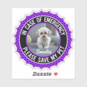 Sticker Enregistrer Mon Animal De Sécurité Nom Photo Coule (Feuille)